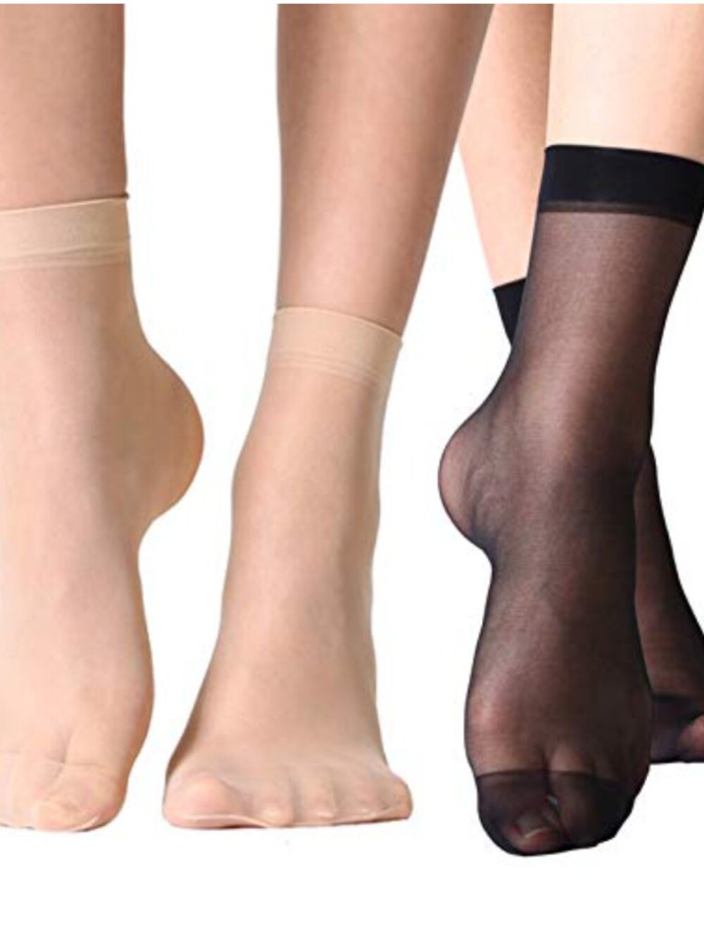 Women's 12 Pack Sheer Ankle High Socks Reinforced Toe Casual Business Formal